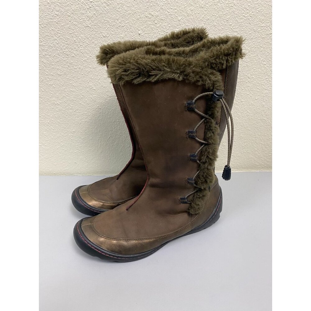Privo Women's Kaley’s Leather Brown Mid Calf Snow Boots Size‎ 6.5 Winter